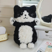 Load image into Gallery viewer, Cute Black and White Cat Soft Toy - Fuzzy Little Charmer-Black cat-30cm-1