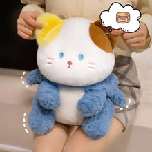 Load image into Gallery viewer, Cute Calico Cat Shark Plush Toy - Baby Cat in a Blue Shark Suit-4