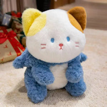 Load image into Gallery viewer, Cute Calico Cat Shark Plush Toy - Baby Cat in a Blue Shark Suit-6