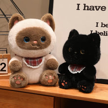 Load image into Gallery viewer, Cute Siamese Cat Soft Toy - Ribbon Bow Lace Bib-16