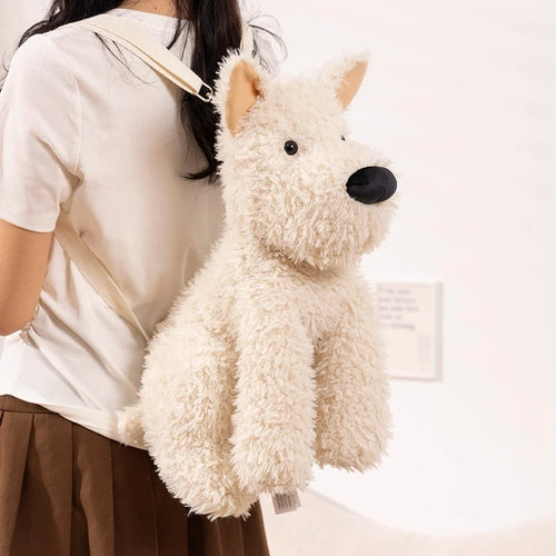 Cute Western Highland Terrier Stuffed Animal Plush Toy Bag-WHITE-45cm-1