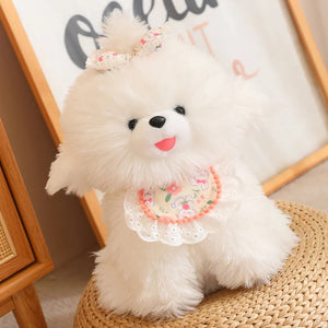 Cutest Baby Bib Bichon Frise Stuffed Animal Plush Toys-Stuffed Animals-Bichon Frise, Home Decor, Stuffed Animal-2