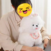 Cutest Baby Bib White Chihuahua Stuffed Animal Plush Toys-Stuffed Animals-Chihuahua, Home Decor, Stuffed Animal-17