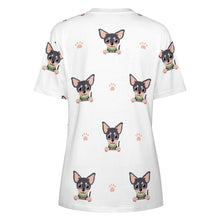 Load image into Gallery viewer, Cutest Black and Tan Chihuahua Love All Over Print Women&#39;s Cotton T-Shirt - 4 Colors-Apparel-Apparel, Chihuahua, Shirt, T Shirt-10