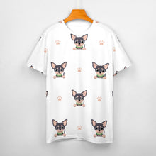 Load image into Gallery viewer, Cutest Black and Tan Chihuahua Love All Over Print Women&#39;s Cotton T-Shirt - 4 Colors-Apparel-Apparel, Chihuahua, Shirt, T Shirt-8
