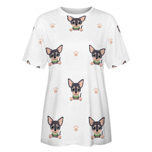 Load image into Gallery viewer, Cutest Black and Tan Chihuahua Love All Over Print Women&#39;s Cotton T-Shirt - 4 Colors-Apparel-Apparel, Chihuahua, Shirt, T Shirt-9