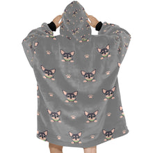 Load image into Gallery viewer, Cutest Black and Tan Chihuahua Love Blanket Hoodie for Women-Apparel-Apparel, Blankets-12