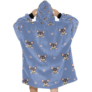 Cutest Black and Tan Chihuahua Love Blanket Hoodie for Women-Apparel-Apparel, Blankets-5