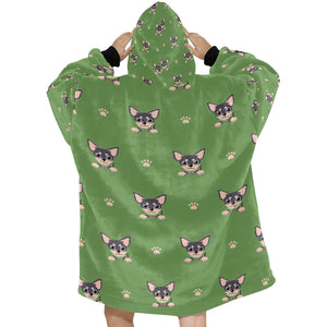Cutest Black and Tan Chihuahua Love Blanket Hoodie for Women-Apparel-Apparel, Blankets-8