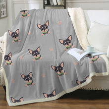 Load image into Gallery viewer, Cutest Black and Tan Chihuahua Love Soft Warm Fleece Blanket - 4 Colors-Blanket-Blankets, Chihuahua, Home Decor-16
