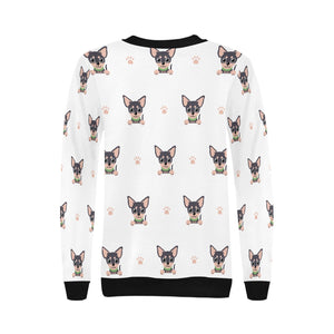 Cutest Black and Tan Chihuahua Love Women's Sweatshirt-Apparel-Apparel, Chihuahua, Sweatshirt-12