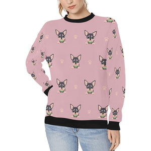 Cutest Black and Tan Chihuahua Love Women's Sweatshirt-Apparel-Apparel, Chihuahua, Sweatshirt-LightPink-XS-2