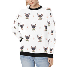 Load image into Gallery viewer, Cutest Black and Tan Chihuahua Love Women&#39;s Sweatshirt-Apparel-Apparel, Chihuahua, Sweatshirt-White-XS-6