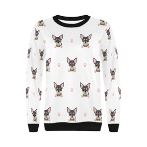 Cutest Black and Tan Chihuahua Love Women's Sweatshirt-Apparel-Apparel, Chihuahua, Sweatshirt-9