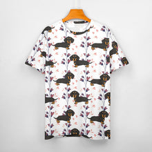 Load image into Gallery viewer, Cutest Black and Tan Dachshund All Over Print Women&#39;s Cotton T-Shirt - 4 Colors-Apparel-Apparel, Dachshund, Shirt, T Shirt-4