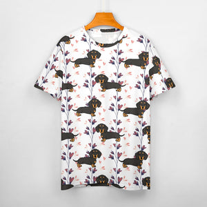 Cutest Black and Tan Dachshund All Over Print Women's Cotton T-Shirt - 4 Colors-Apparel-Apparel, Dachshund, Shirt, T Shirt-4