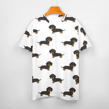 Load image into Gallery viewer, Cutest Black and Tan Dachshund All Over Print Women&#39;s Cotton T-Shirt - 4 Colors-Apparel-Apparel, Dachshund, Shirt, T Shirt-10