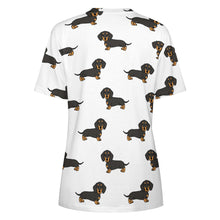 Load image into Gallery viewer, Cutest Black and Tan Dachshund All Over Print Women&#39;s Cotton T-Shirt - 4 Colors-Apparel-Apparel, Dachshund, Shirt, T Shirt-11