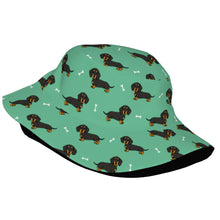 Load image into Gallery viewer, Cutest Black and Tan Dachshund Bucket Hat-Hats &amp; Caps-Accessories,Dachshund,Dog Dad Gifts,Dog Mom Gifts,Hats-26