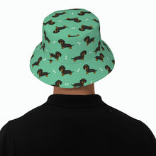 Load image into Gallery viewer, Cutest Black and Tan Dachshund Bucket Hat-Hats &amp; Caps-Accessories,Dachshund,Dog Dad Gifts,Dog Mom Gifts,Hats-29