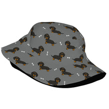 Load image into Gallery viewer, Cutest Black and Tan Dachshund Bucket Hat-Hats &amp; Caps-Accessories,Dachshund,Dog Dad Gifts,Dog Mom Gifts,Hats-34