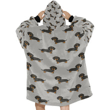 Load image into Gallery viewer, Cutest Black and Tan Dachshund Love Blanket Hoodie for Women-Apparel-Apparel, Blankets-13