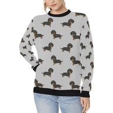 Load image into Gallery viewer, Cutest Black and Tan Dachshund Love Women&#39;s Sweatshirt-Apparel-Apparel, Dachshund, Sweatshirt-Silver-XS-10