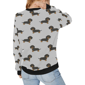 Cutest Black and Tan Dachshund Love Women's Sweatshirt-Apparel-Apparel, Dachshund, Sweatshirt-15