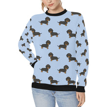 Load image into Gallery viewer, Cutest Black and Tan Dachshund Love Women&#39;s Sweatshirt-Apparel-Apparel, Dachshund, Sweatshirt-LightSteelBlue-XS-8