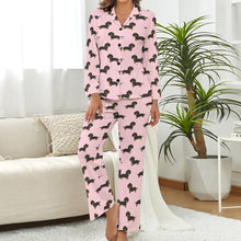 Load image into Gallery viewer, Cutest Black and Tan Dachshund Pajamas Set for Women - 4 Colors-Pajamas-Apparel, Dachshund, Pajamas-Light Pink-S-2