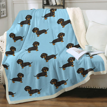 Cutest Black And Tan Dachshund Soft Warm Fleece Blanket 4 Colors 3 360x