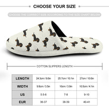 Load image into Gallery viewer, Cutest Black and Tan Dachshund Women&#39;s Cotton Mop Slippers-36-37_（5.5-6）-Ivory-10