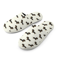 Load image into Gallery viewer, Cutest Black and Tan Dachshund Women&#39;s Cotton Mop Slippers-11