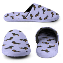 Load image into Gallery viewer, Cutest Black and Tan Dachshund Women&#39;s Cotton Mop Slippers-14