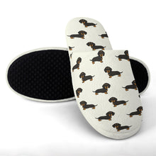 Load image into Gallery viewer, Cutest Black and Tan Dachshund Women&#39;s Cotton Mop Slippers-20