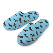 Load image into Gallery viewer, Cutest Black and Tan Dachshund Women&#39;s Cotton Mop Slippers-Accessories, Dachshund, Dog Mom Gifts, Slippers-25