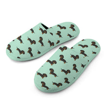 Load image into Gallery viewer, Cutest Black and Tan Dachshund Women&#39;s Cotton Mop Slippers-8