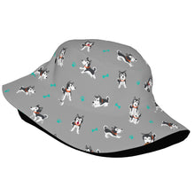 Load image into Gallery viewer, Cutest Black and White Husky Love Bucket Hat-Hats &amp; Caps-26