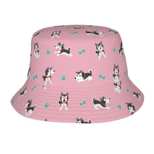 Load image into Gallery viewer, Cutest Black and White Husky Love Bucket Hat-Hats &amp; Caps-Light Pink-One Size-41
