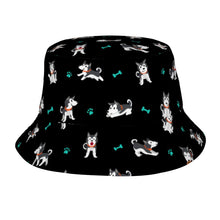 Load image into Gallery viewer, Cutest Black and White Husky Love Bucket Hat-Hats &amp; Caps-Midnight Black-One Size-1