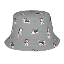 Load image into Gallery viewer, Cutest Black and White Husky Love Bucket Hat-Hats &amp; Caps-Parisian Gray-One Size-25