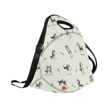 Load image into Gallery viewer, Cutest Black and White Husky Love Neoprene Lunch Bag-5