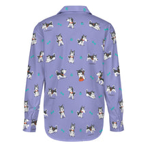 Load image into Gallery viewer, Cutest Black and White Husky Love Women's Shirt