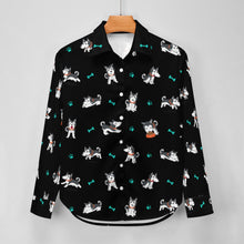 Load image into Gallery viewer, Cutest Black and White Husky Love Women's Shirt