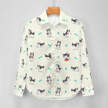 Load image into Gallery viewer, Cutest Black and White Husky Love Women's Shirt