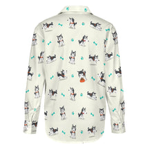 Load image into Gallery viewer, Cutest Black and White Husky Love Women's Shirt