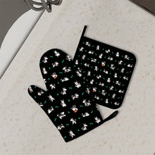 Load image into Gallery viewer, Cutest Black and White Husky Oven Mitts and Pot Holder Set-Kitchen Decor-Accessories,Dog Mom Gifts,Siberian Husky-3