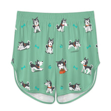 Load image into Gallery viewer, Cutest Black and White Husky Women's Cami and Shorts Pajama Set-20