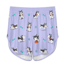 Load image into Gallery viewer, Cutest Black and White Husky Women's Cami and Shorts Pajama Set-8