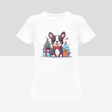 Load image into Gallery viewer, Cutest Boston Terrier Christmas Women&#39;s Cotton T-Shirts-Apparel-Apparel, Boston Terrier, Shirt, T Shirt-6